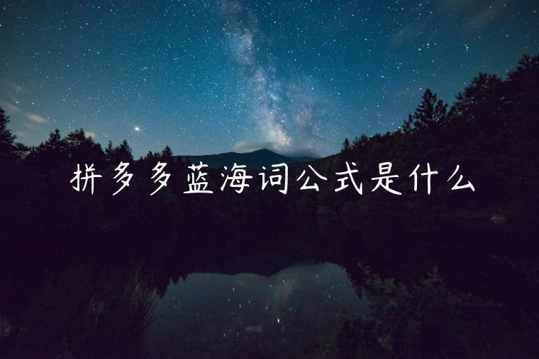 拼多多藍海詞公式是什么